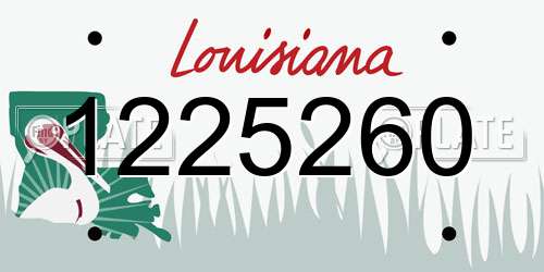 1225260 Louisiana License Plate