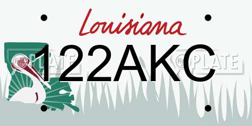 122AKC Louisiana License Plate