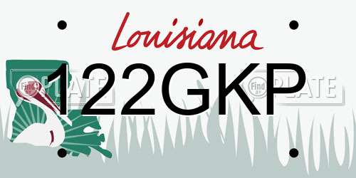 122GKP Louisiana License Plate