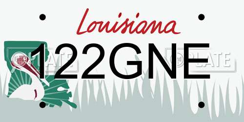 122GNE Louisiana License Plate