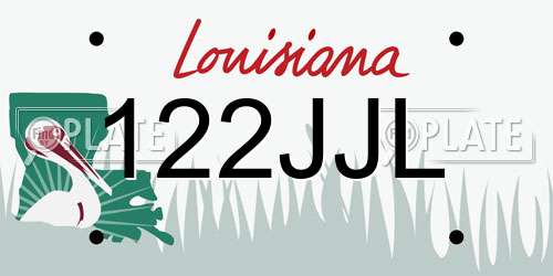 122JJL Louisiana License Plate