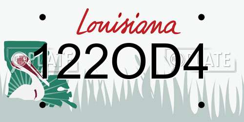 122OD4 Louisiana License Plate