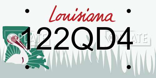 122QD4 Louisiana License Plate