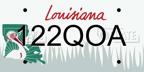122QOA Louisiana License Plate