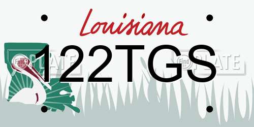 122TGS Louisiana License Plate