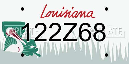 122Z68 Louisiana License Plate
