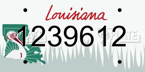 1239612 Louisiana License Plate