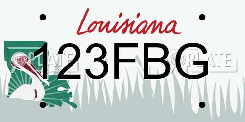 123FBG Louisiana License Plate