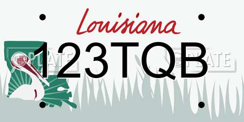 123TQB Louisiana License Plate