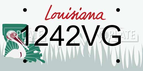1242VG Louisiana License Plate