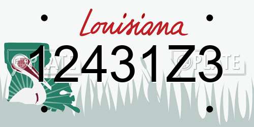 12431Z3 Louisiana License Plate