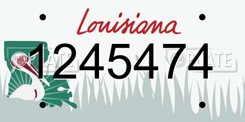 1245474 Louisiana License Plate