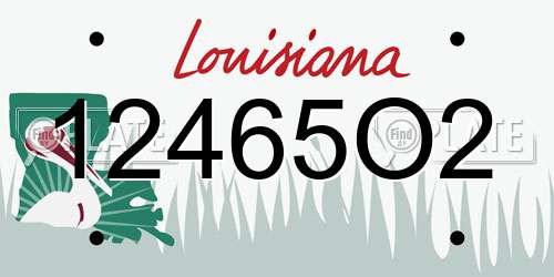 12465O2 Louisiana License Plate