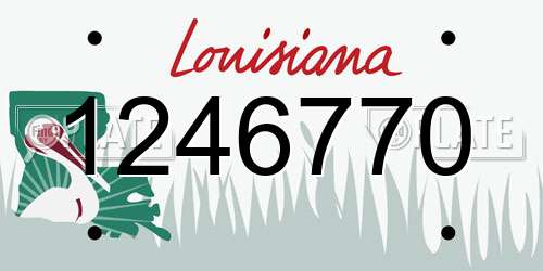 1246770 Louisiana License Plate