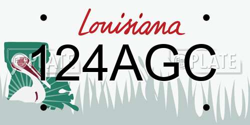 124AGC Louisiana License Plate