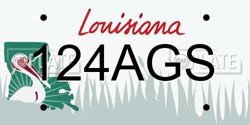 124AGS Louisiana License Plate