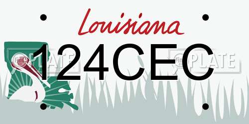 124CEC Louisiana License Plate