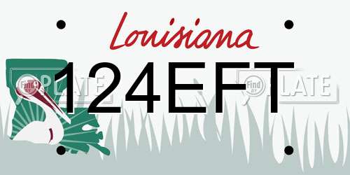 124EFT Louisiana License Plate