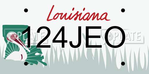 124JEO Louisiana License Plate
