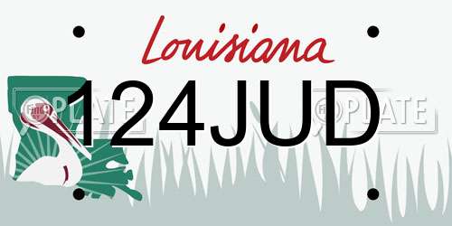 124JUD Louisiana License Plate