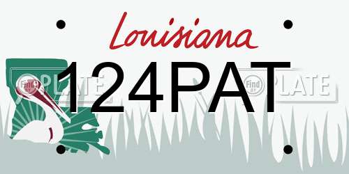 124PAT Louisiana License Plate