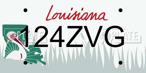 124ZVG Louisiana License Plate