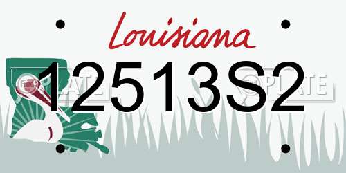 12513S2 Louisiana License Plate
