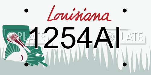 1254AI Louisiana License Plate