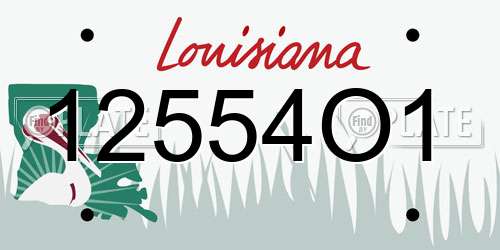 12554O1 Louisiana License Plate