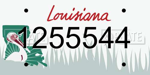 1255544 Louisiana License Plate