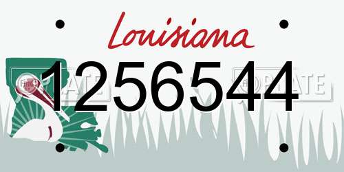 1256544 Louisiana License Plate
