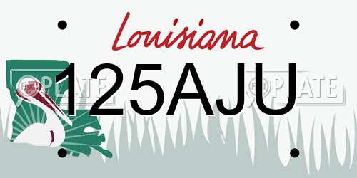 125AJU Louisiana License Plate