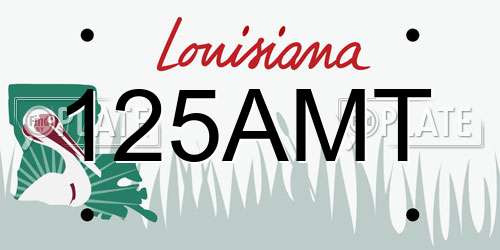 125AMT Louisiana License Plate