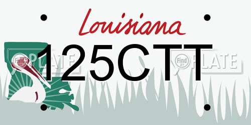 125CTT Louisiana License Plate