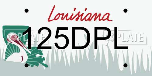 125DPL Louisiana License Plate
