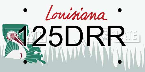 125DRR Louisiana License Plate