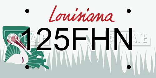 125FHN Louisiana License Plate