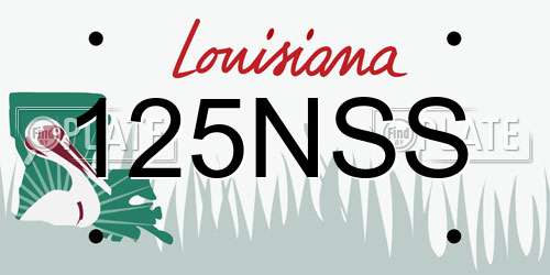 125NSS Louisiana License Plate
