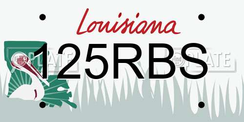 125RBS Louisiana License Plate