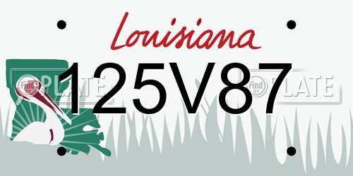 125V87 Louisiana License Plate