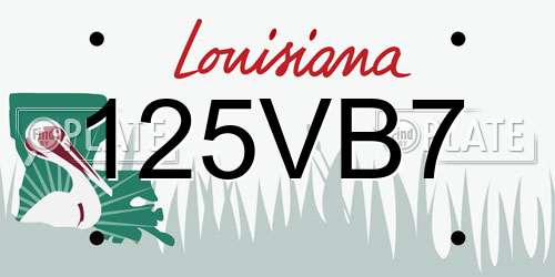 125VB7 Louisiana License Plate