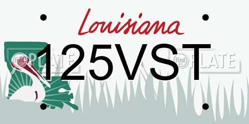 125VST Louisiana License Plate
