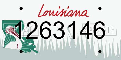 1263146 Louisiana License Plate