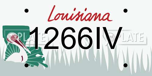 1266IV Louisiana License Plate