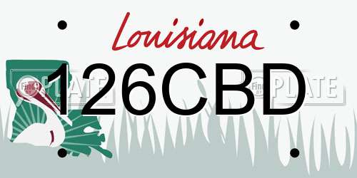 126CBD Louisiana License Plate