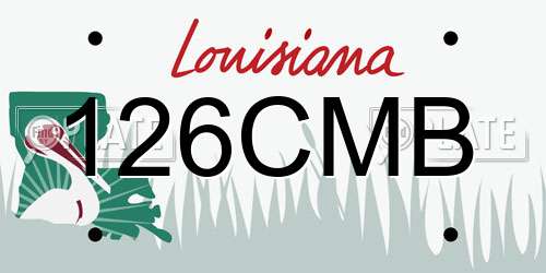 126CMB Louisiana License Plate