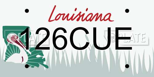 126CUE Louisiana License Plate