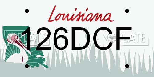 126DCF Louisiana License Plate