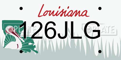 126JLG Louisiana License Plate