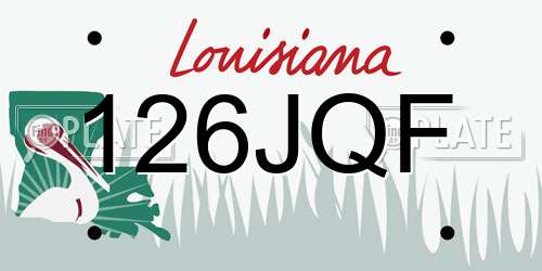 126JQF Louisiana License Plate